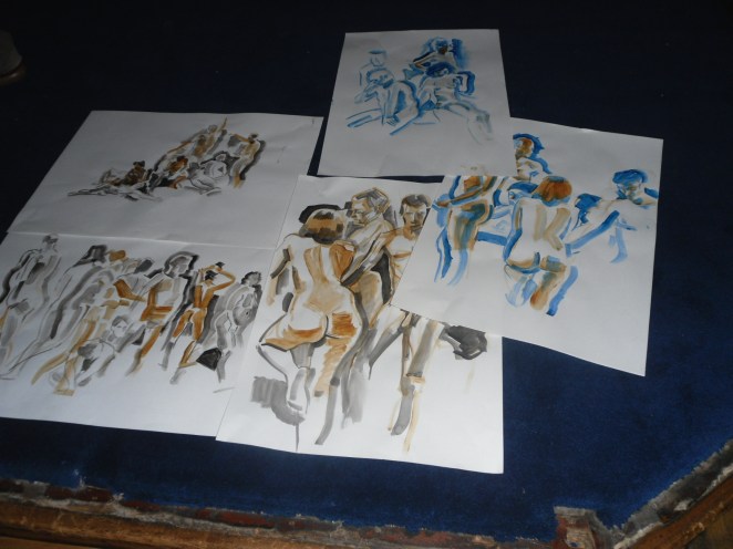 a selection of Mike's paintings in Mortlake